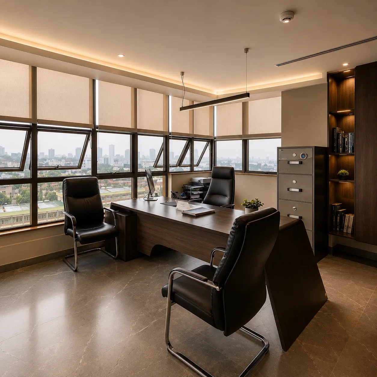 Partner's office overlooking the Nairobi skyline